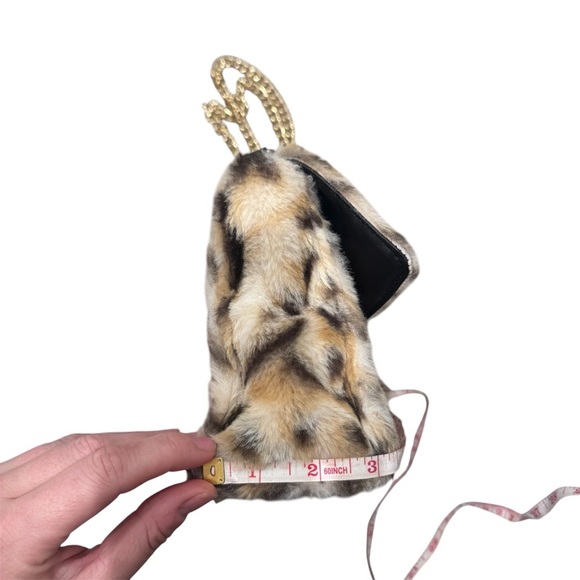 Y2K Brown Leopard Print Faux Fur Cross Body Bag - Picture 10 of 10
